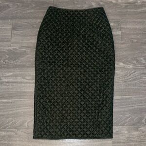 ASOS velour quilted pencil skirt size 0 hunter green